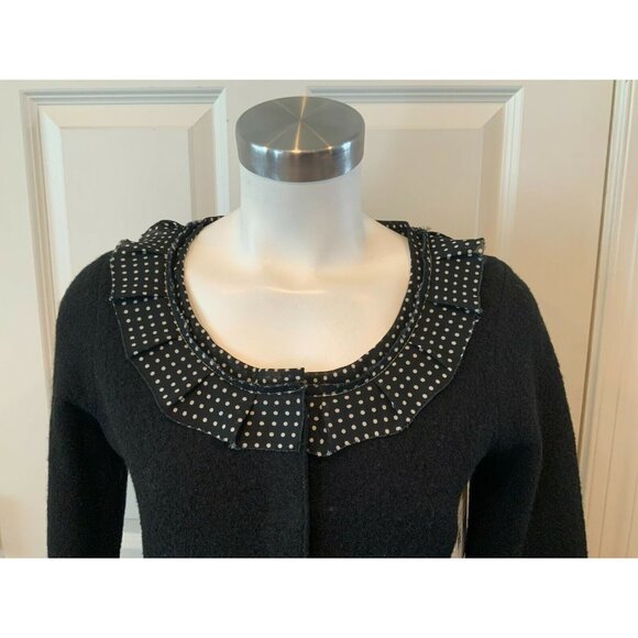 Sparrow Black Cardigan with White Accents - Picture 2 of 10